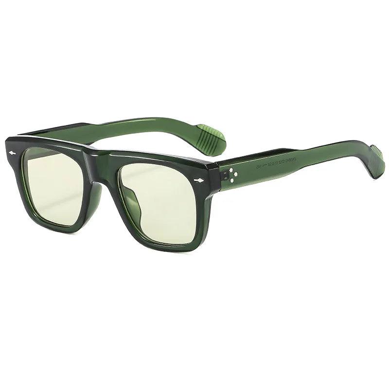 Women Men Vintage Rivets Punk Shades UV400 Square Sunglasses Glasses