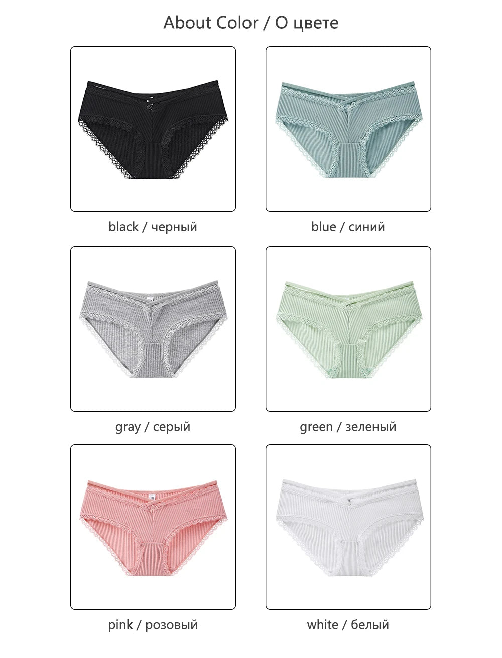 3Pcs Cotton Briefs Underwear Women Solid Soft Underpants Low-Rise Panties