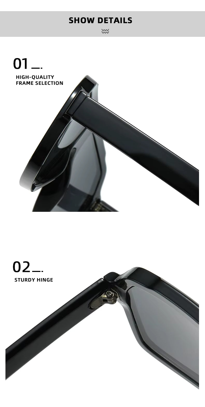 Men Women Double Color Frame Shade Designer UV400 Square Sunglasses Glass