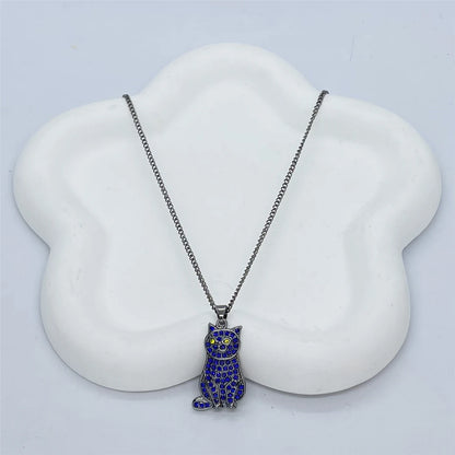 Women Fashion Pet Kitten Cat Lovers British Shorthair Cat Pendant Necklace Gifts