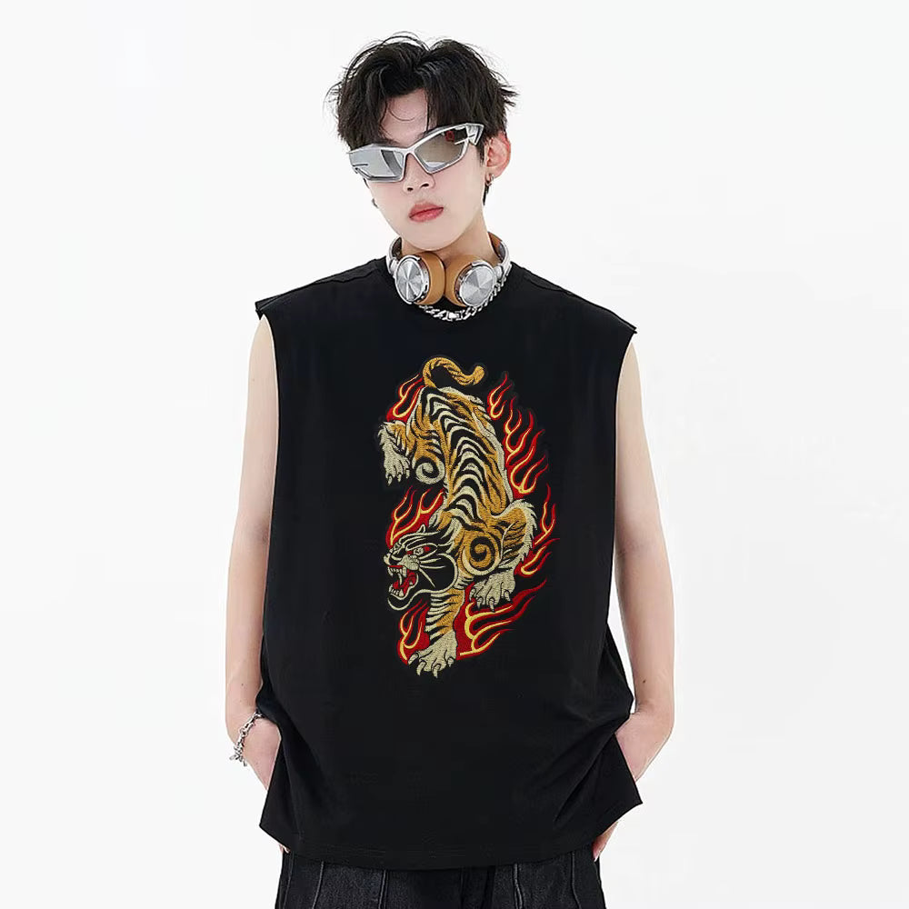 Golden Torch Leopard Embroidery Patch Appliques Iron on Patches Badge Clothes Sewing
