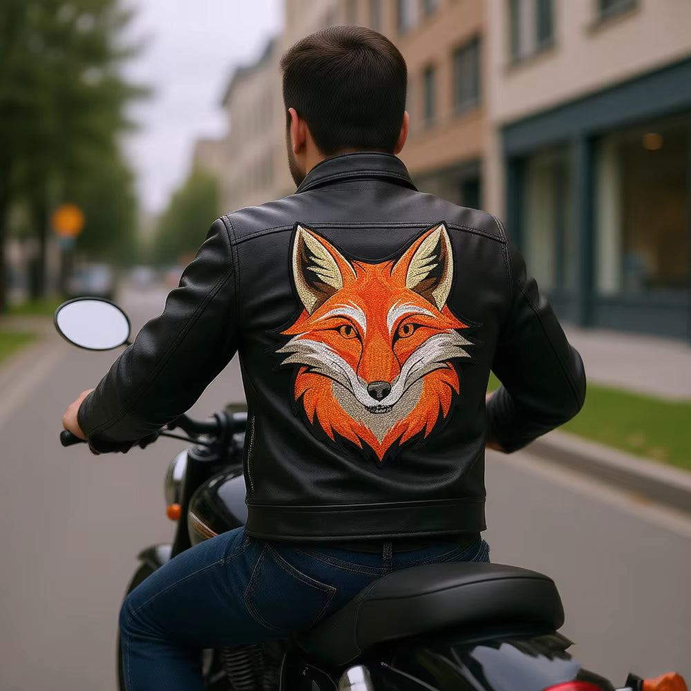Mushroom Orange Foxes Motorcycle Embroidered Animal Patch Appliques Iron on Patches Badge Clothes Sewing