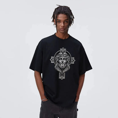 Big Cross Skull Gothic Punk Rock Iron on Patches Embroidered Crown Skull Patch Clothes Sewing Stickers