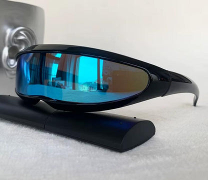 Men Mirrored Lens Costume Polarized Visor Laser UV400 Eyewear Sunglasses Glasses