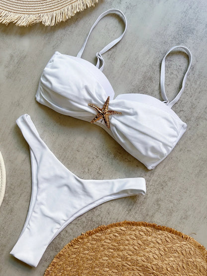 Push Up Sexy Women Swimsuit Swimwear High Cut Patchwork Bikini Bathing Swimming Suit
