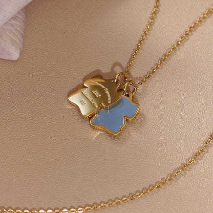 Elephant Stainless Steel Plated 18K Gold Women's Designer Pendant Necklace
