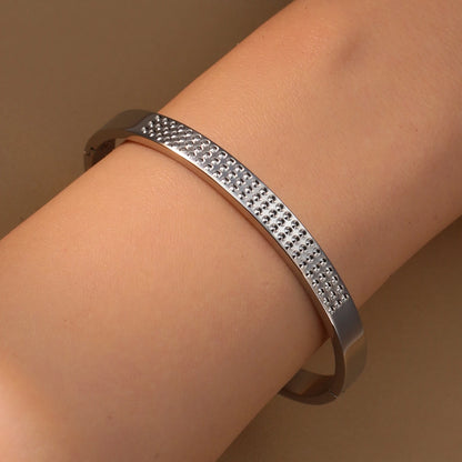 Stainless Steel 18K Gold Plated Zircon Women's Bracelet Bangles Gifts