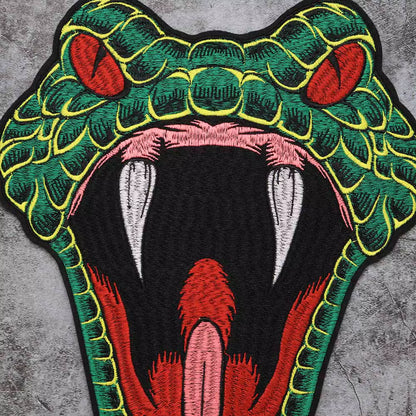 Animal Dragon Face Embroidery Patch Appliques Iron on Patches Badge Clothes Sewing