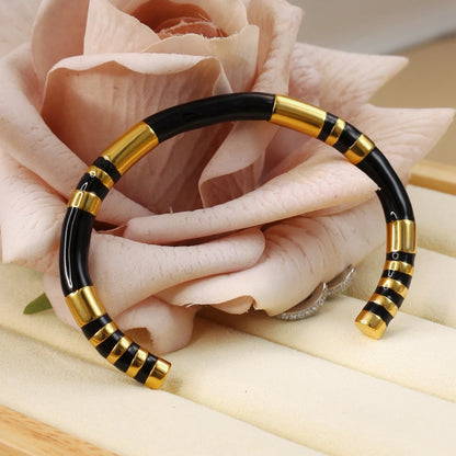 Waterproof High-end Enamel Open Retro Fashion Delicate Bangle Bracelet