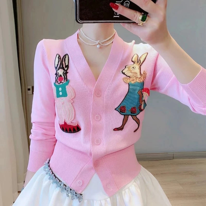 Cartoon Rabbit Embroidery Patches for Clothing Animal Transfer Appliques Badge DIY Sticker Sewing