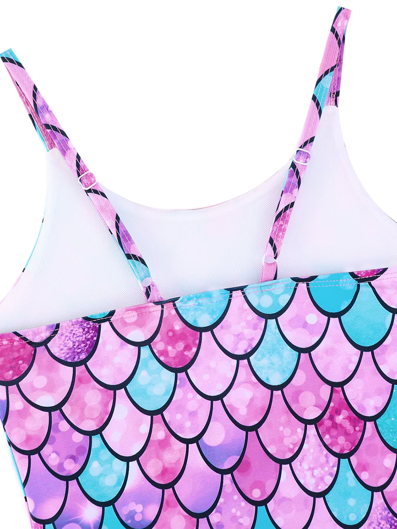 One Piece Kids Girls Sleeveless Scale Printed Swimwear Beach Rash Guard Swimming Suit