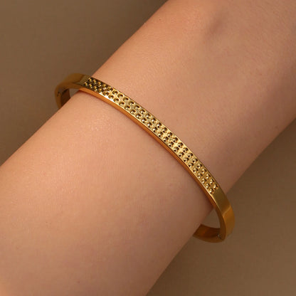 Stainless Steel 18K Gold Plated Zircon Women's Bracelet Bangles Gifts