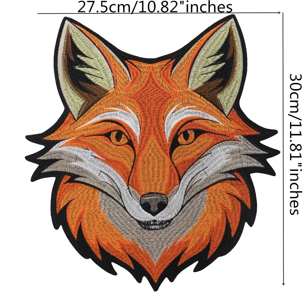 Mushroom Orange Foxes Motorcycle Embroidered Animal Patch Appliques Iron on Patches Badge Clothes Sewing