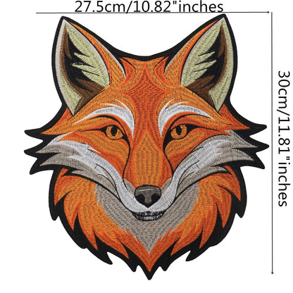 Mushroom Orange Foxes Motorcycle Embroidered Animal Patch Appliques Iron on Patches Badge Clothes Sewing