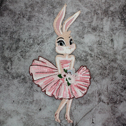 Cartoon Rabbit Embroidery Patches for Clothing Animal Transfer Appliques Badge DIY Sticker Sewing