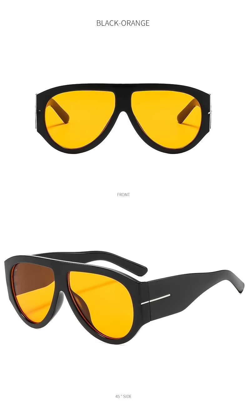 Y2K Women Men Vintage Fashion Designer Cat Eyes Oversized Sunglasses Glasses
