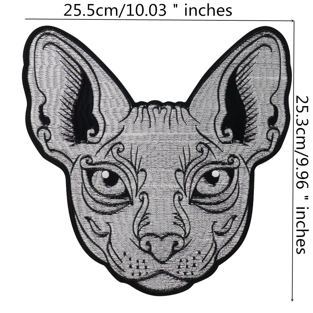 Embroidery Domineering Black Moon Cat Patch Appliques Iron on Patches Badge Clothes Sewing