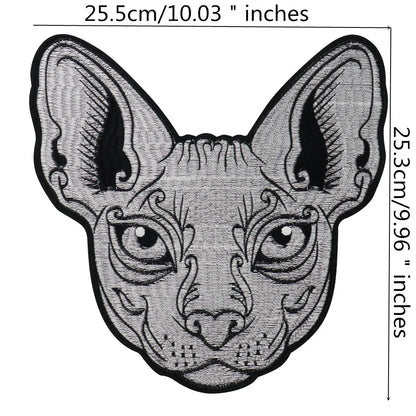 Embroidery Domineering Black Moon Cat Patch Appliques Iron on Patches Badge Clothes Sewing