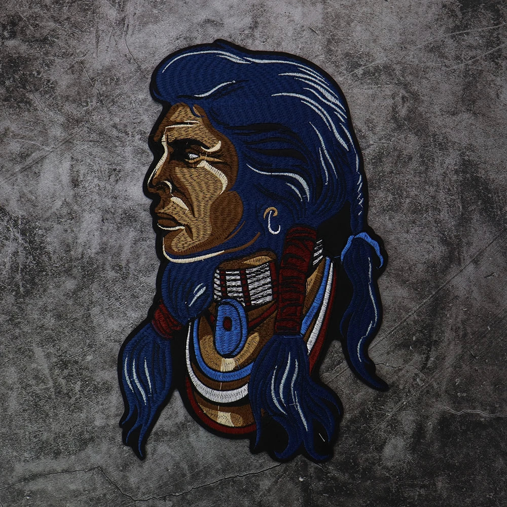 Punk Old Man Ride Skull Embroidery Patch Appliques Iron on Patches Badge Clothes Sewing