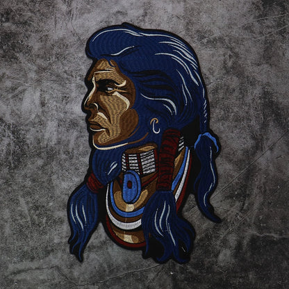 Punk Old Man Ride Skull Embroidery Patch Appliques Iron on Patches Badge Clothes Sewing