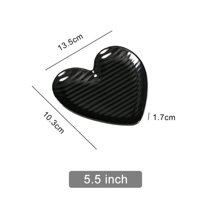 Nordic Creative Heart Shape Dipping Porcelain Salad Dessert Plate Tableware Snack Bowls Dish