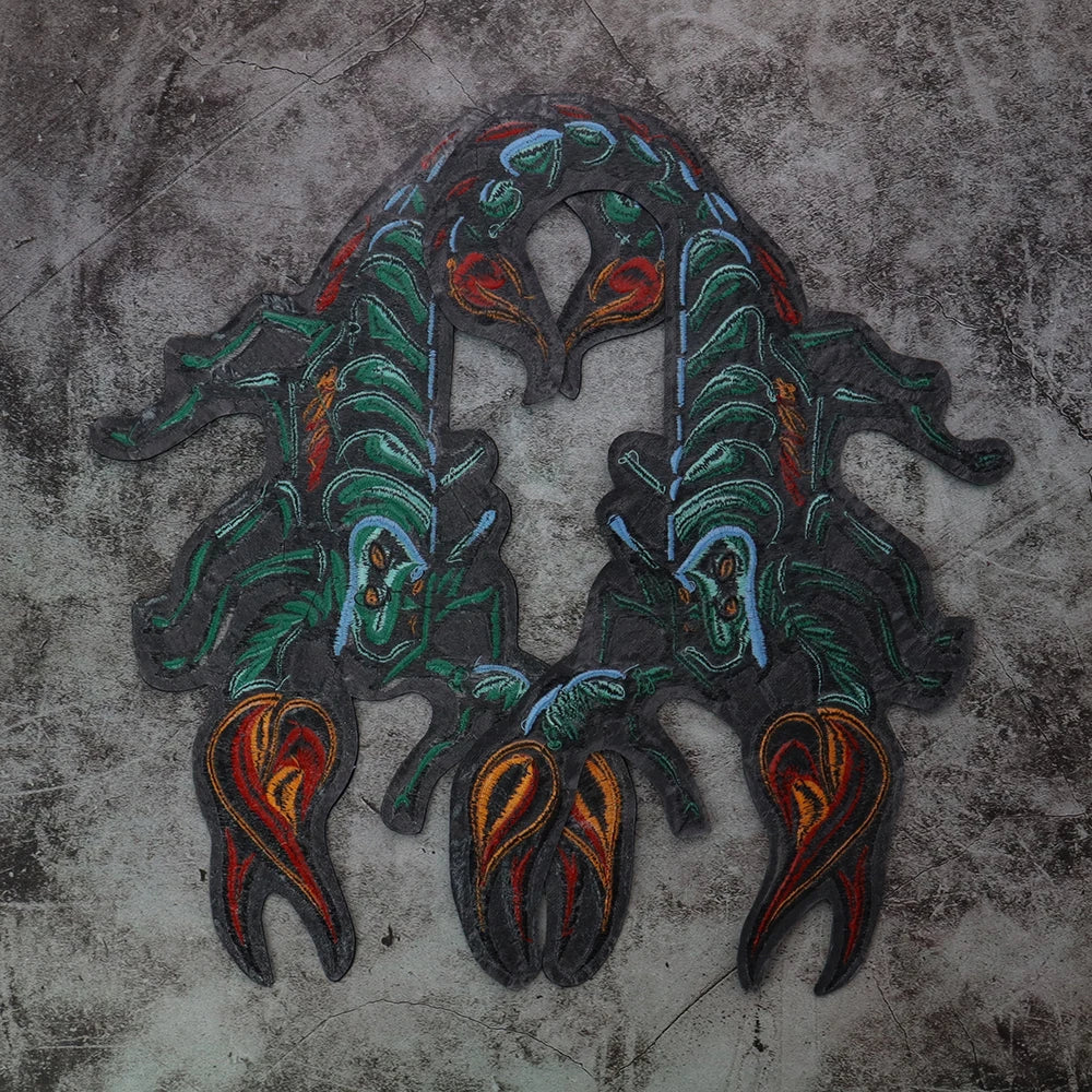 Scorpion Biker Patch Embroidered Patch Appliques Iron on Patches Badge Clothes Sewing