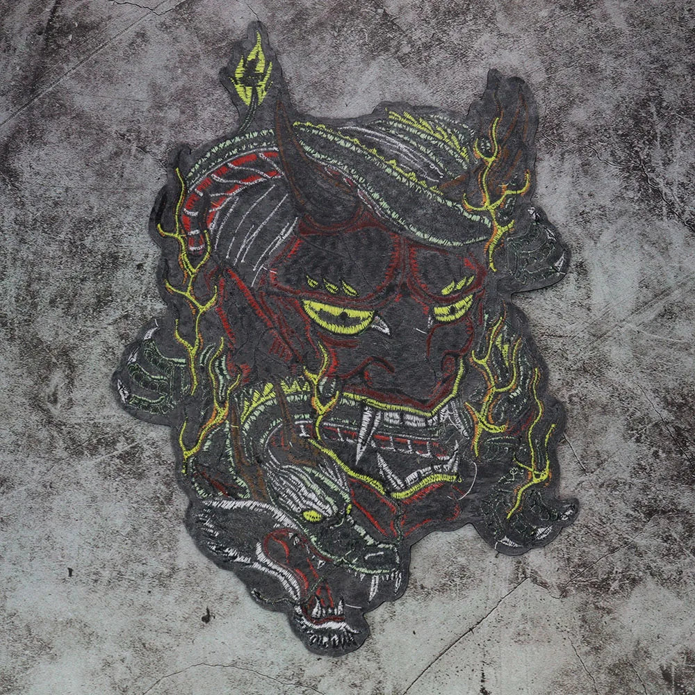 Embroidery Demon Devil Dragon Patch Appliques Iron on Patches Badge Clothes Sewing