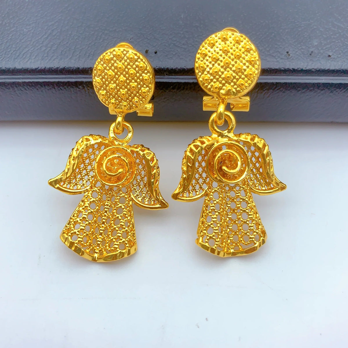 Indian 24K Gold Plated Women African Dubai Bridal Wedding Necklace Earrings Jewelry Set