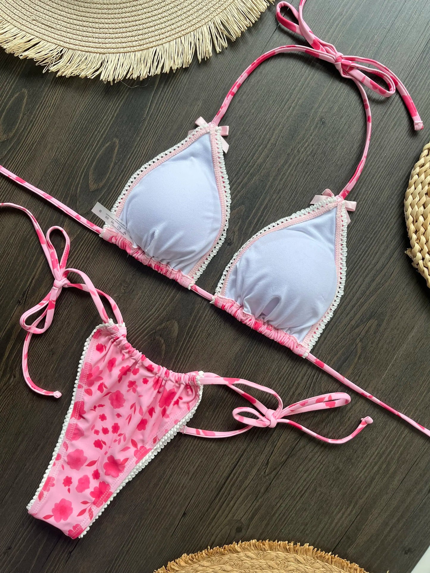 Two Pieces Micro Bikini Push Up Women Sexy Swimwear Brazilian Bikini Set Thong Swimsuit