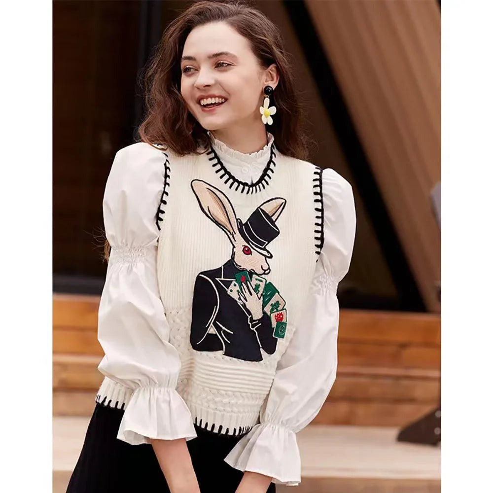 Embroidered Large Animal sheep Cat Rabbit Patches Sew on Clothing Patch Badges Twill Craft Stickers