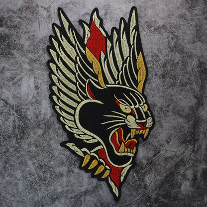 Golden Torch Leopard Embroidery Patch Appliques Iron on Patches Badge Clothes Sewing