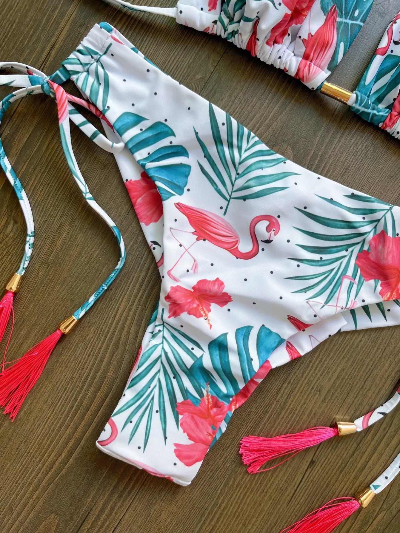 Sexy Print Bandage Bikini Women Swimsuit Halter Triangle Swimwear Bathing Brazilian Suit