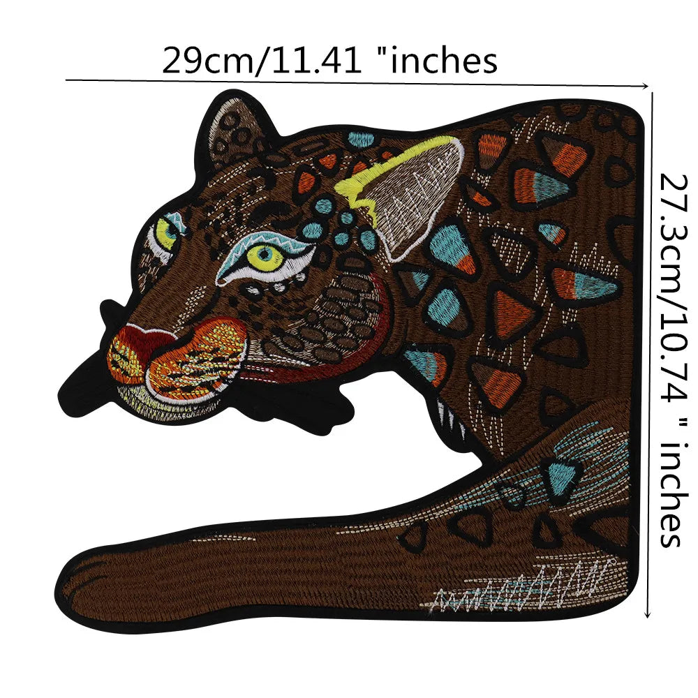 Embroidery Domineering Large Leopard patch Sew on Applique clothes DIY Craft