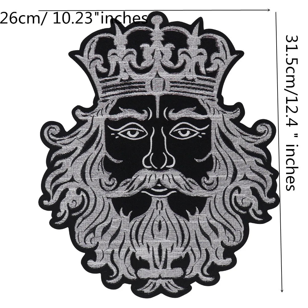 Embroidery Black White Crown Patch Appliques Iron on Patches Badge Clothes Sewing