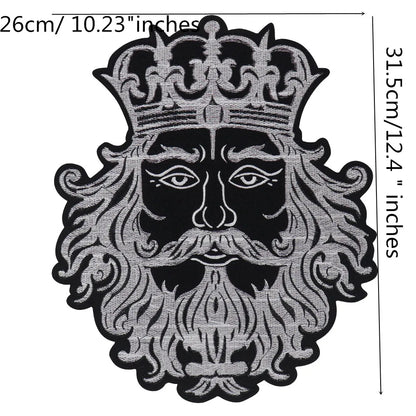Embroidery Black White Crown Patch Appliques Iron on Patches Badge Clothes Sewing