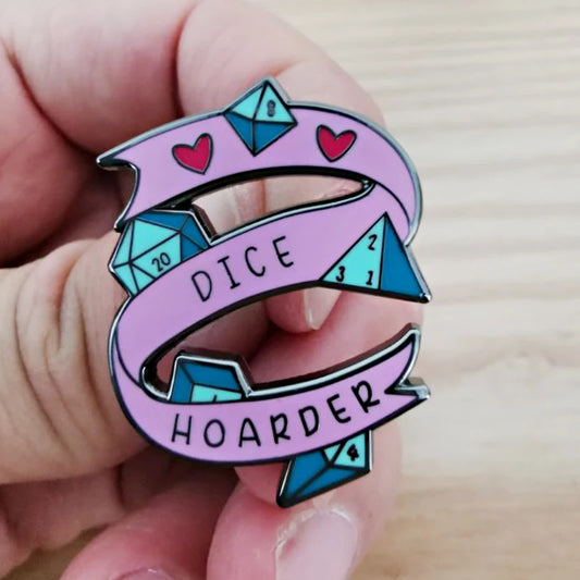 Dice Hoarder enamel pin game brooches badge