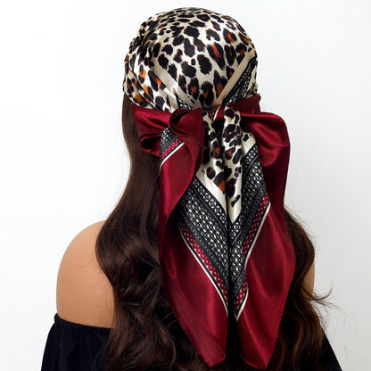 90cm Women Four Seasons Square Silk Satin Bandana Wrap Shawl Scarves Scarfs Sqk7