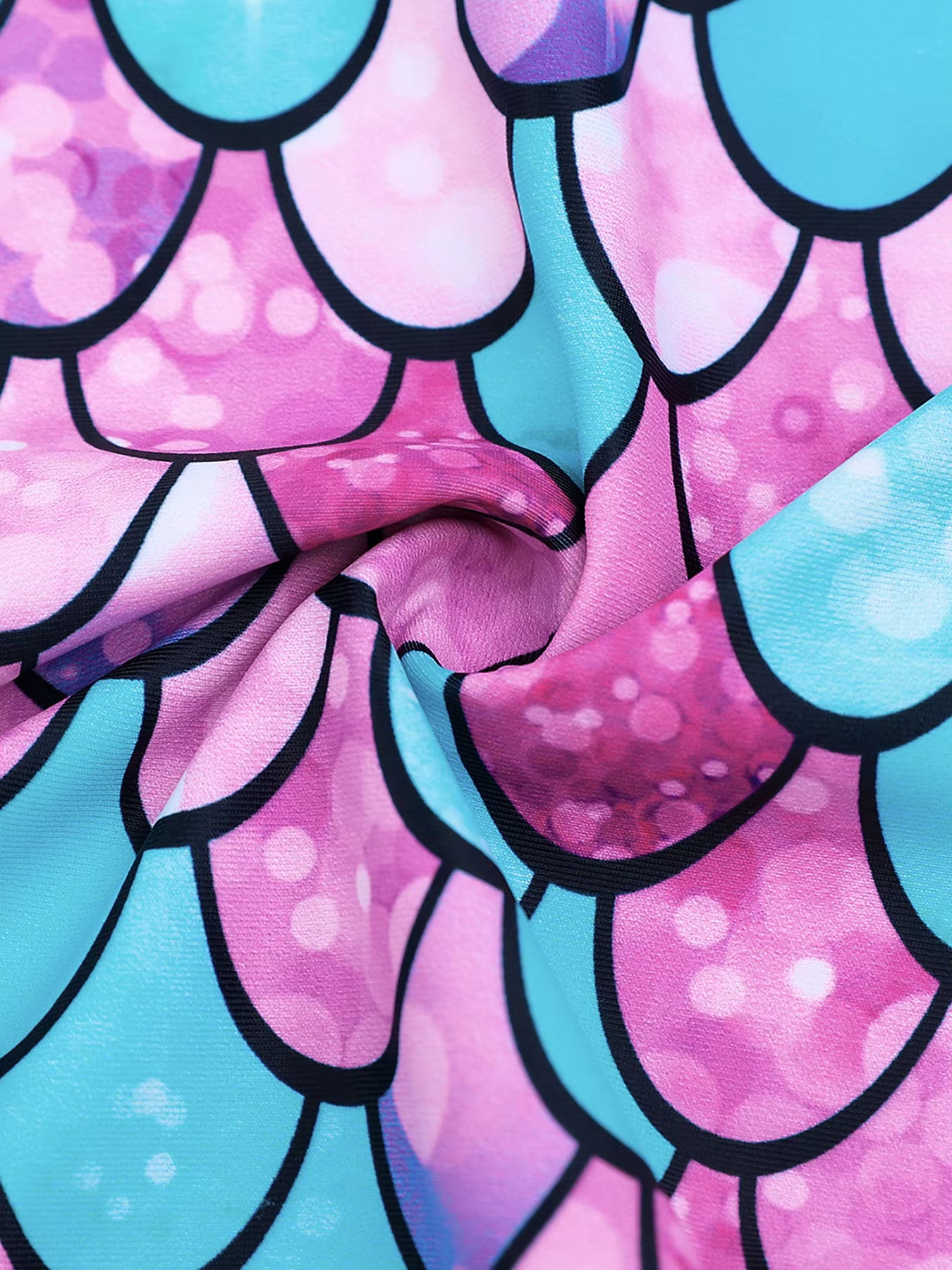 One Piece Kids Girls Sleeveless Scale Printed Swimwear Beach Rash Guard Swimming Suit