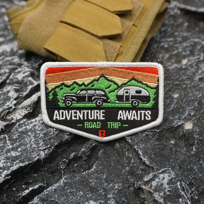 Adventure Awaits Embroidered Patch Iron on / Sew Applique Patches
