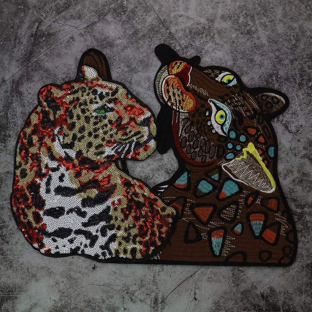 Embroidery Domineering Large Leopard patch Sew on Applique clothes DIY Craft