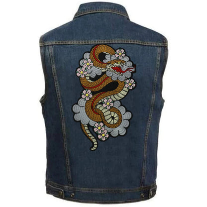 Embroidered Dragon Flower Patch Appliques Iron on Patches Badge Clothes Sewing