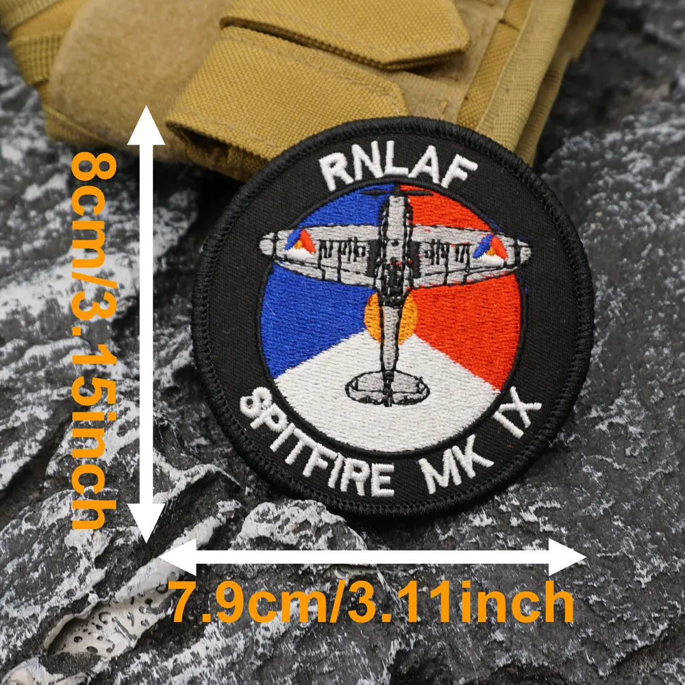 RNLAF SPITFIRE MK IX Embroidered Patch Iron on / Sew Applique Patches