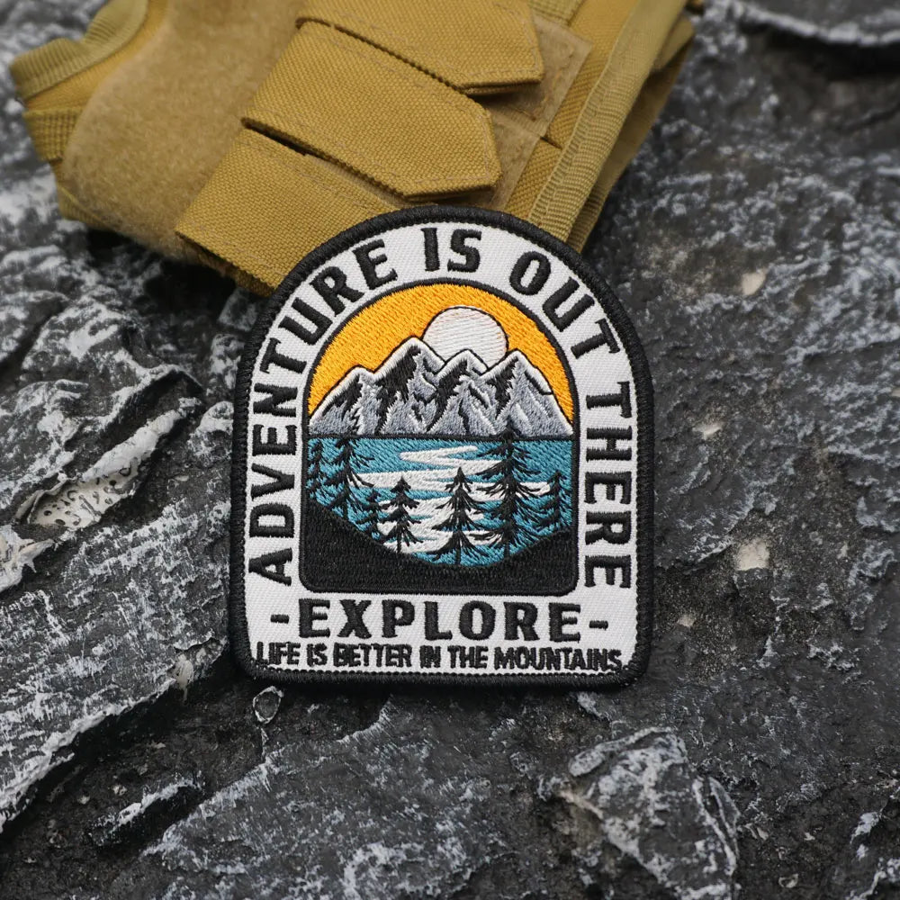Adventure is out There Explore Embroidered Patch Iron on / Sew Applique Patches