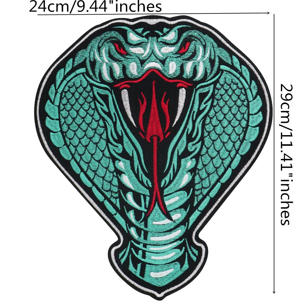 Animal Dragon Face Embroidery Patch Appliques Iron on Patches Badge Clothes Sewing