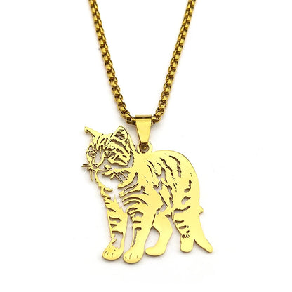 Kawaii Ragdoll Lovely Pet Kitty Cat Women Men Stainless Steel Gold Silver Color Chain Pendant Necklace