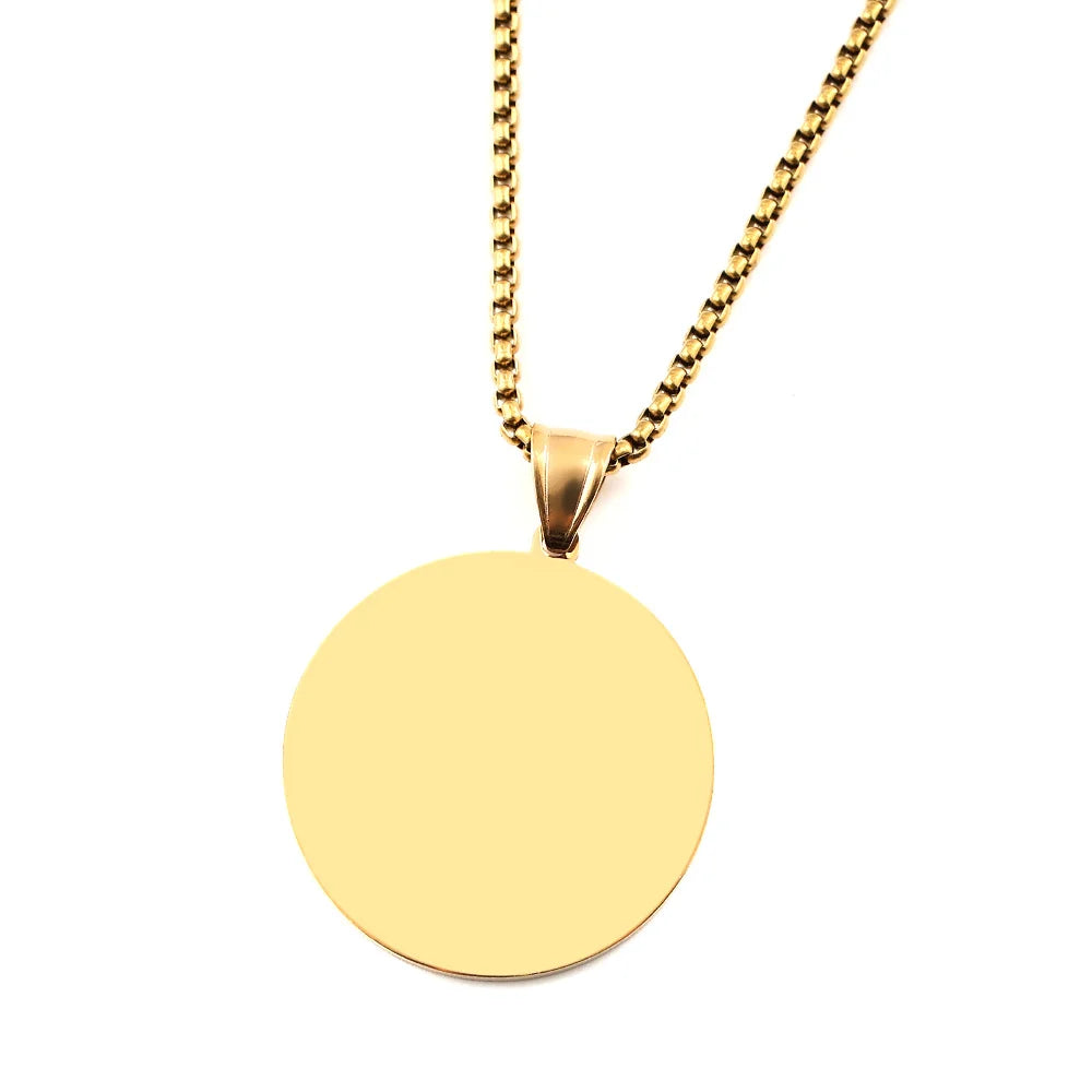 Men Women Stainless Steel Gold Color Islamic Muslim Amulet Arabic Allah Shine Glass Pendant Necklace
