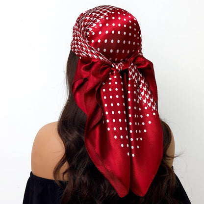 90cm Women Four Seasons Square Silk Satin Bandana Wrap Shawl Scarves Scarfs Sqk7