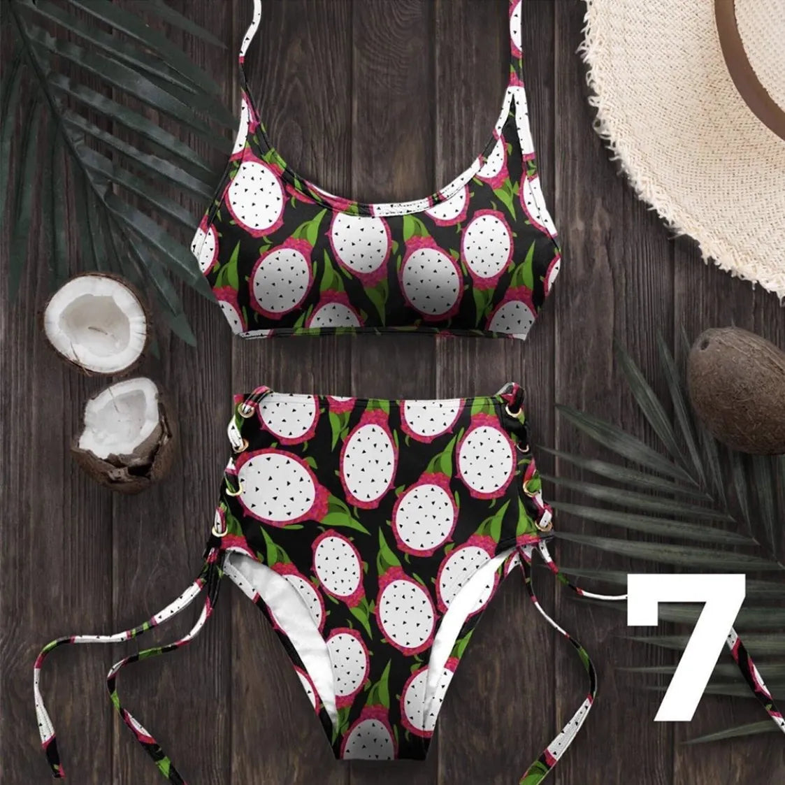 Women Swimsuit High Waist Bandage Sport Swimwear Bikini Push Up Beachwear Bathing Suit