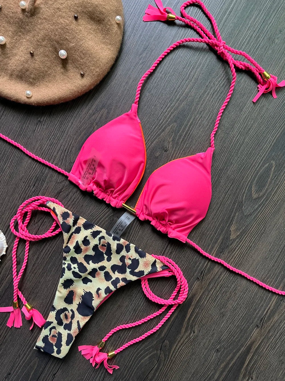 Sexy Splices 2 Pieces Bikinis Swimsuit Push Up Brazilian Beachwear Bathing Suit