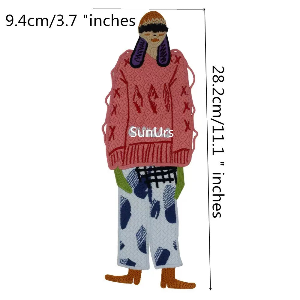 Cartoon Characters Embroidery Patches Girl Stickers sew on Clothing DIY Craft